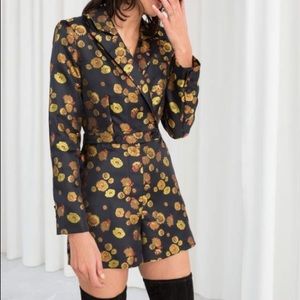 & Other Stories Floral Jacquard Romper